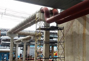 Установка газового подогревателя сетевой воды на котлоагрегате Бобруйской ТЭЦ-2